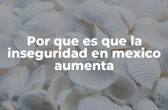 Por que es que la Inseguridad en Mexico Aumenta