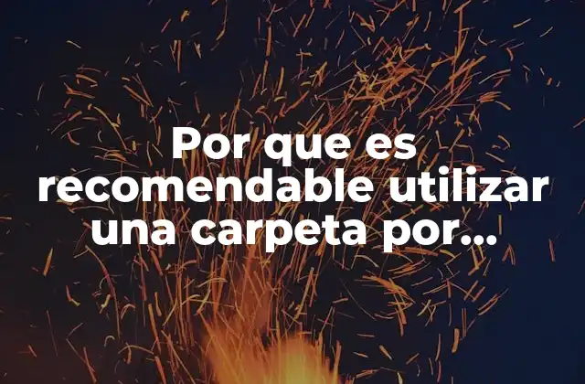 Por que es Recomendable Utilizar una Carpeta por Proyecto