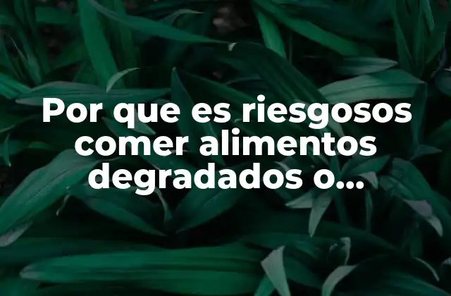 Por que es Riesgosos Comer Alimentos Degradados o Descompuestos