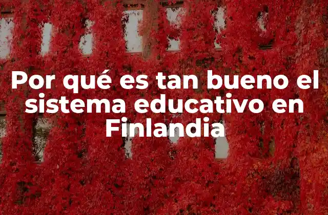 Por Qué es Tan Bueno el Sistema Educativo en Finlandia
