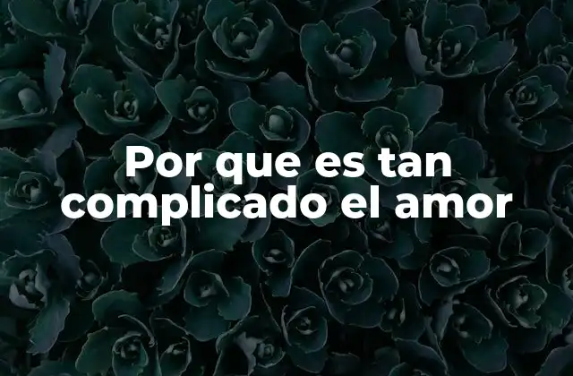 Por que es Tan Complicado el Amor