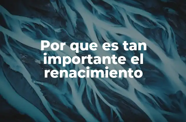 Por que es Tan Importante el Renacimiento