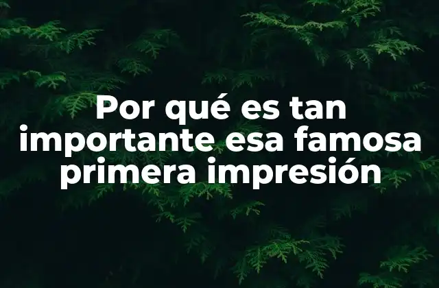 Por Qué es Tan Importante Esa Famosa Primera Impresión
