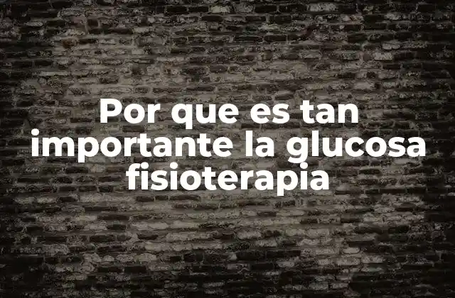 Por que es Tan Importante la Glucosa Fisioterapia