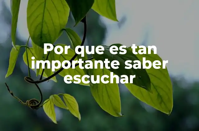 Por que es Tan Importante Saber Escuchar