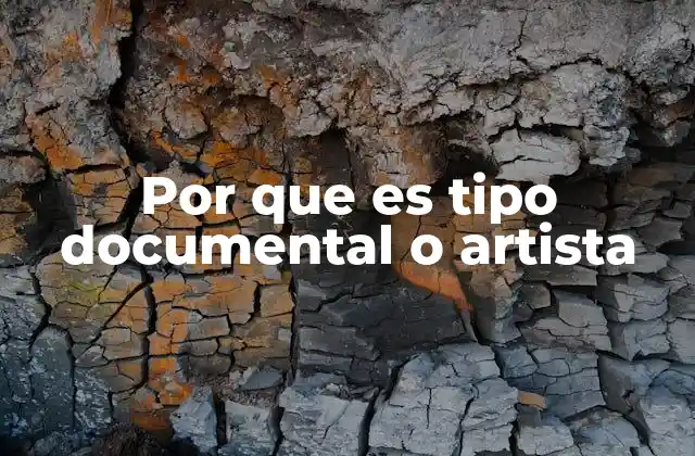 Por que es Tipo Documental o Artista