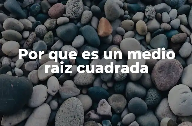 Por que es un Medio Raiz Cuadrada