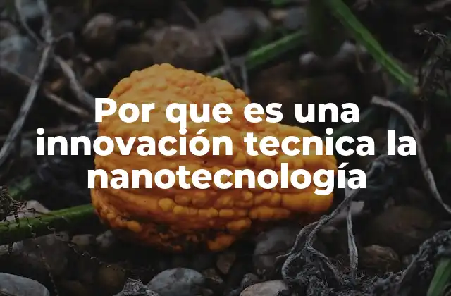 Por que es una Innovación Tecnica la Nanotecnología