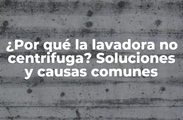 ¿por Qué la Lavadora No Centrifuga? Soluciones y Causas Comunes