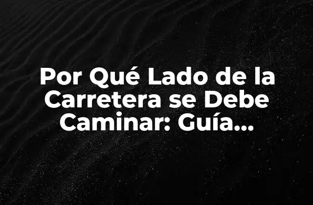 Por Qué Lado de la Carretera Se Debe Caminar: Guía Completa para Peatones