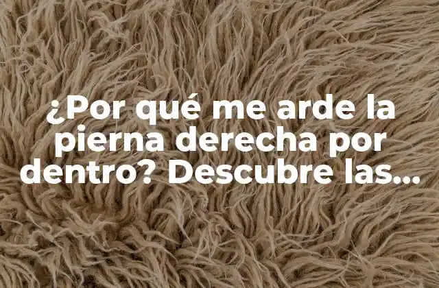 ¿por Qué Me Arde la Pierna Derecha por Dentro? Descubre las Causas y Soluciones
