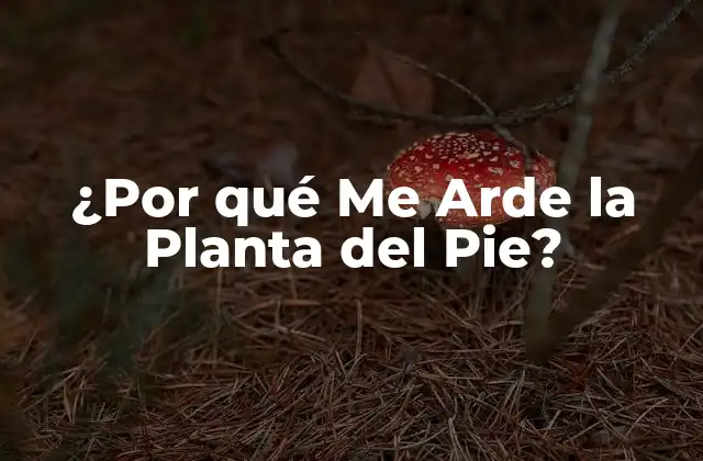 ¿por Qué Me Arde la Planta Del Pie?