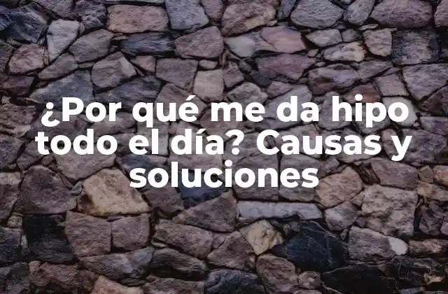 ¿por Qué Me Da Hipo Todo el Día? Causas y Soluciones