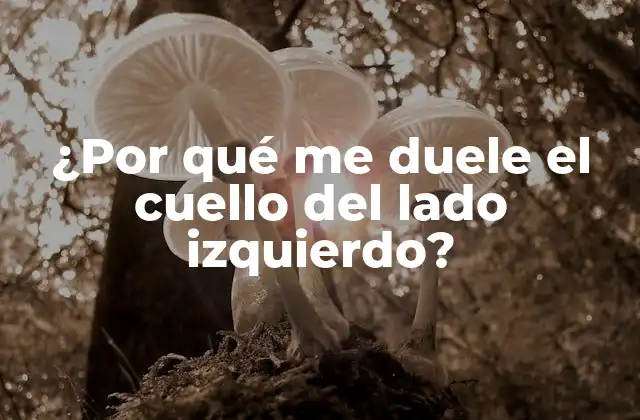¿por Qué Me Duele el Cuello Del Lado Izquierdo?