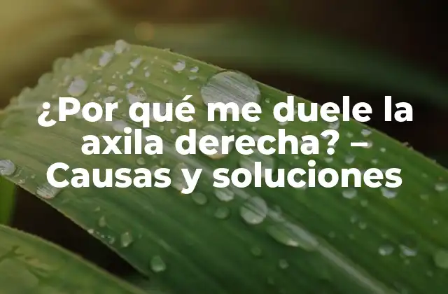 ¿por Qué Me Duele la Axila Derecha? – Causas y Soluciones