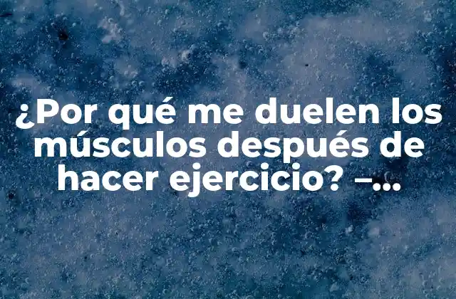 ¿por Qué Me Duelen los Músculos Después de Hacer Ejercicio? – Entendiendo el Dolor Muscular Posterior Al Entrenamiento