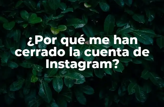 ¿por Qué Me Han Cerrado la Cuenta de Instagram?