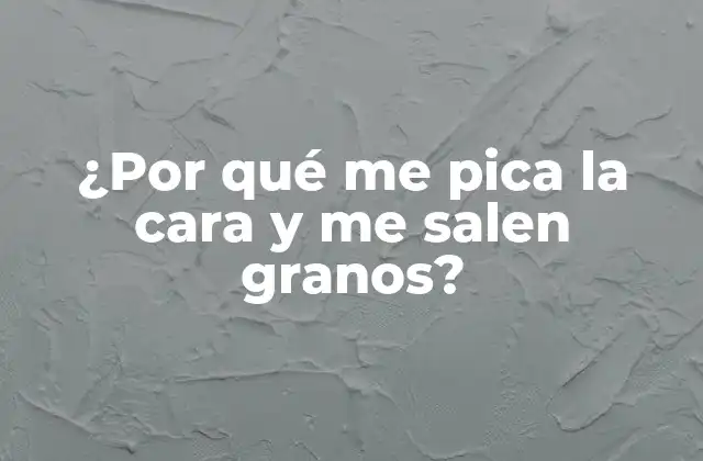 ¿por Qué Me Pica la Cara y Me Salen Granos?