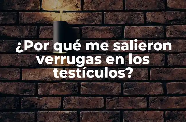 ¿por Qué Me Salieron Verrugas en los Testículos?