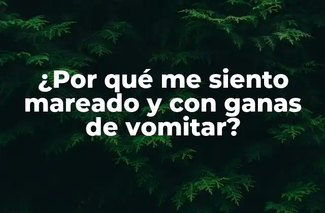 ¿por Qué Me Siento Mareado y con Ganas de Vomitar?