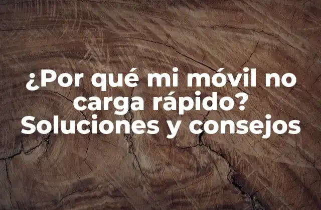 ¿por Qué Mi Móvil No Carga Rápido? Soluciones y Consejos