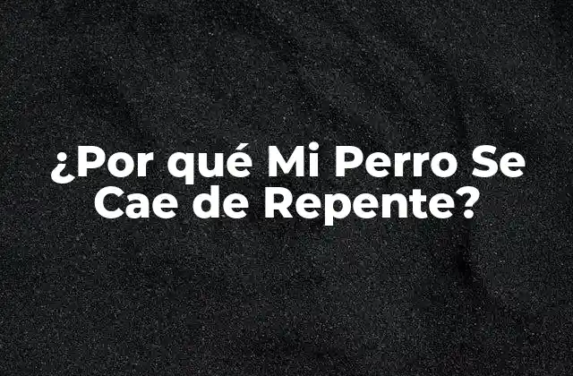 ¿por Qué Mi Perro Se Cae de Repente?