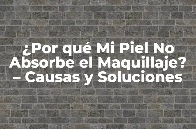 ¿por Qué Mi Piel No Absorbe el Maquillaje? – Causas y Soluciones