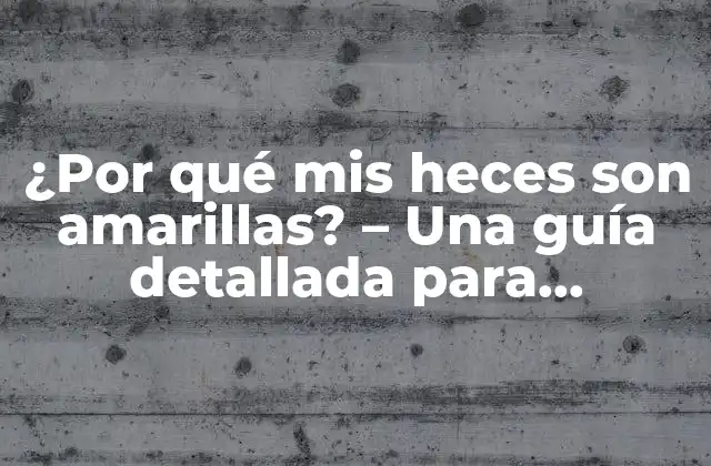 ¿por Qué Mis Heces Son Amarillas? – una Guía Detallada para Entender la Importancia Del Color de las Heces
