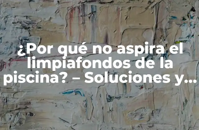 ¿por Qué No Aspira el Limpiafondos de la Piscina? – Soluciones y Consejos Prácticos