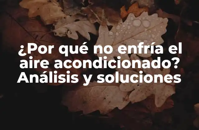 ¿por Qué No Enfría el Aire Acondicionado? Análisis y Soluciones