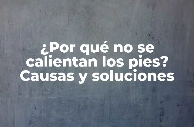 ¿por Qué No Se Calientan los Pies? Causas y Soluciones