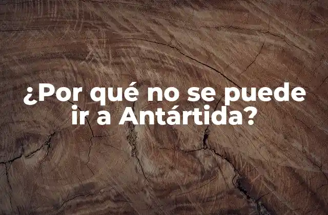 ¿por Qué No Se Puede Ir a Antártida?