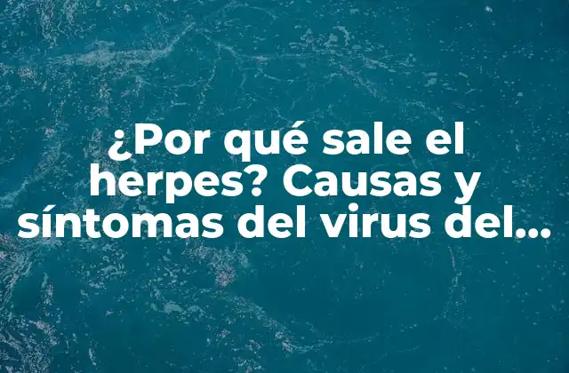 ¿por Qué Sale el Herpes? Causas y Síntomas Del Virus Del Herpes Simple