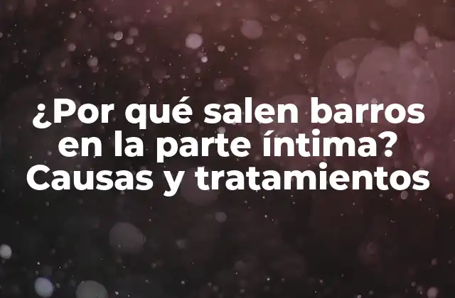 ¿por Qué Salen Barros en la Parte Íntima? Causas y Tratamientos