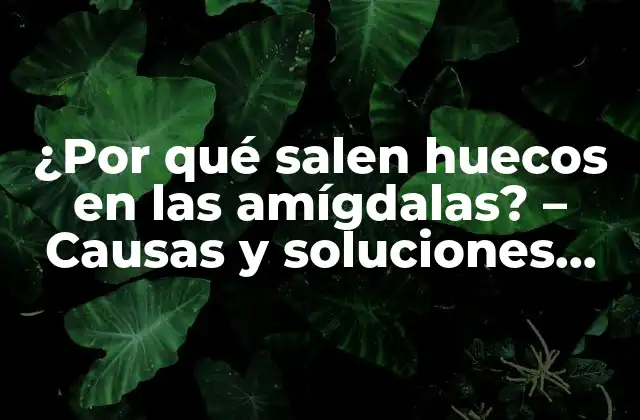 ¿por Qué Salen Huecos en las Amígdalas? – Causas y Soluciones para Esta Condición Común