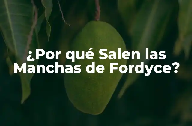 ¿Qué Son las Manchas de Fordyce?