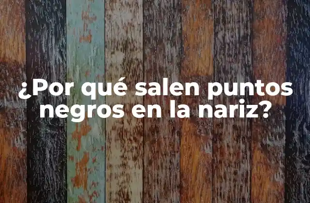 ¿por Qué Salen Puntos Negros en la Nariz? 2 Causas de los puntos negros en la nariz