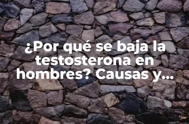 ¿por Qué Se Baja la Testosterona en Hombres? Causas y Consecuencias