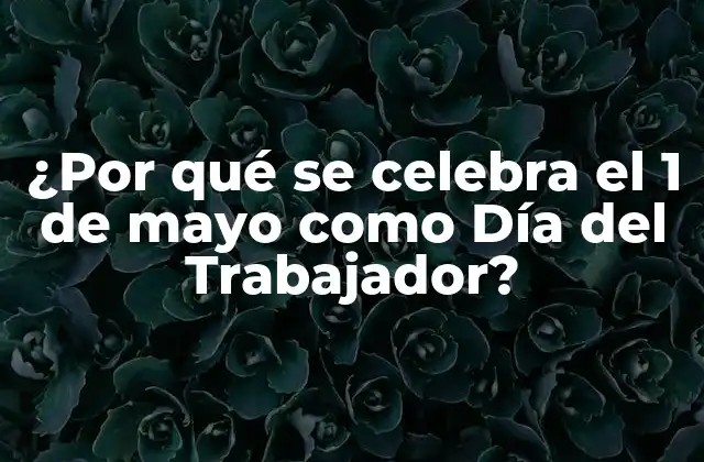 ¿por Qué Se Celebra el 1 de Mayo como Día Del Trabajador?