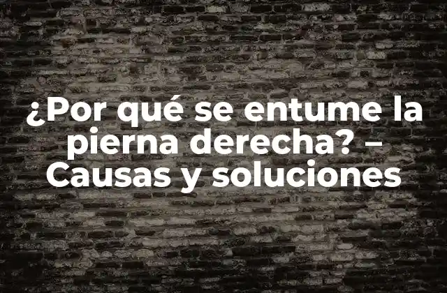 ¿por Qué Se Entume la Pierna Derecha? – Causas y Soluciones