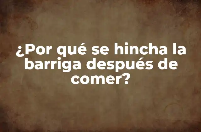 ¿por Qué Se Hincha la Barriga Después de Comer?