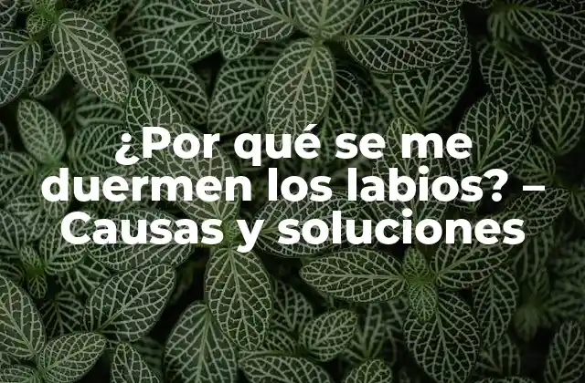 Causas de se me duermen los labios