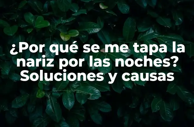 ¿por Qué Se Me Tapa la Nariz por las Noches? Soluciones y Causas