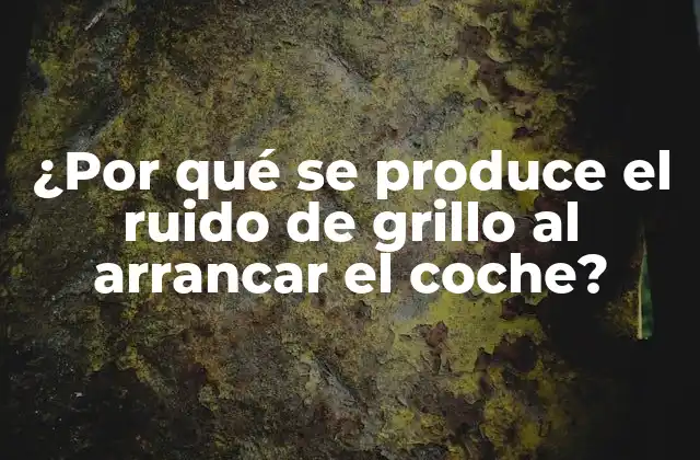 ¿por Qué Se Produce el Ruido de Grillo Al Arrancar el Coche? 2 Causas comunes del ruido de grillo al arrancar el coche
