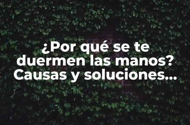 Causas de la dormición de las manos