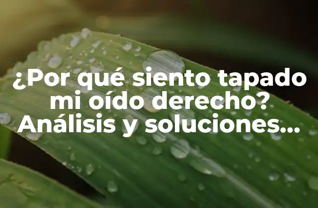 ¿por Qué Siento Tapado Mi Oído Derecho? Análisis y Soluciones para la Pérdida de Audición Unilateral