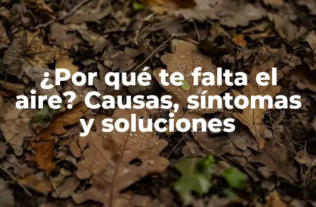 ¿por Qué Te Falta el Aire? Causas, Síntomas y Soluciones