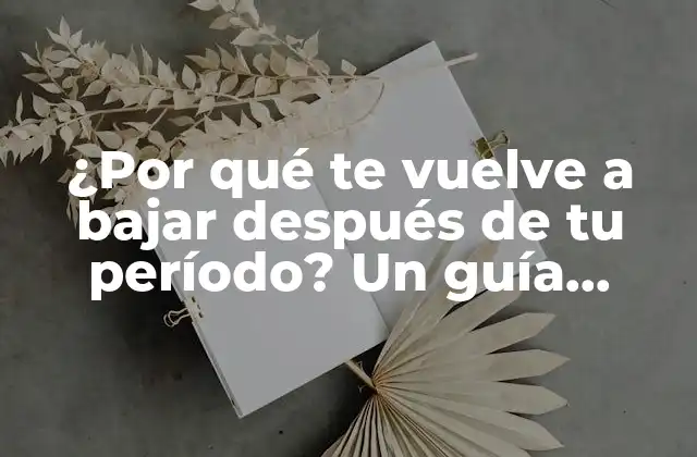 ¿por Qué Te Vuelve a Bajar Después de Tu Período? un Guía Completo para Entender el Ciclo Menstrual