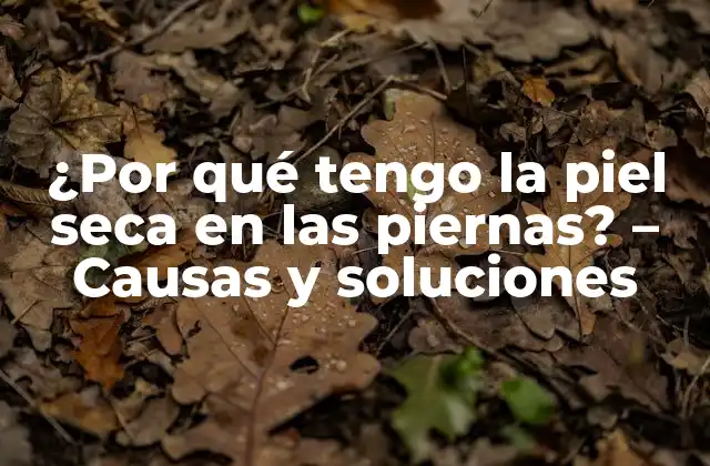 ¿por Qué Tengo la Piel Seca en las Piernas? – Causas y Soluciones