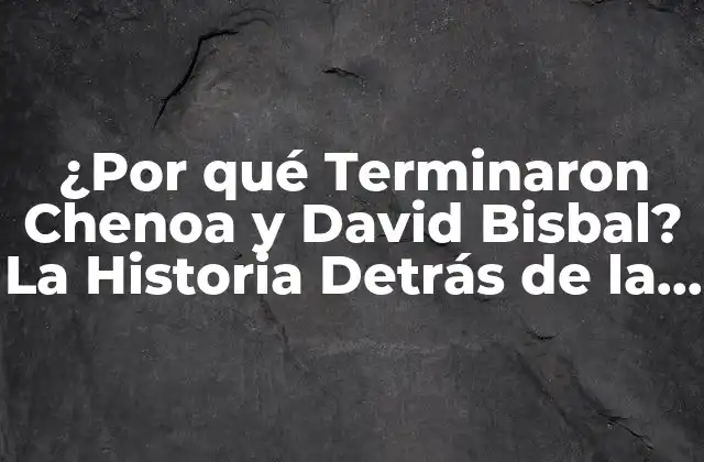 ¿por Qué Terminaron Chenoa y David Bisbal? la Historia Detrás de la Separación